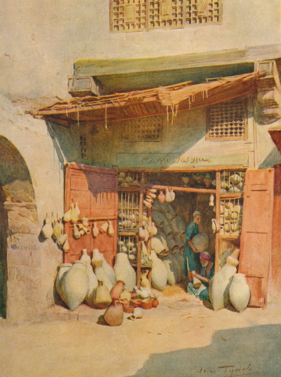 بازار فخار في قرية النيل ، c1905 ، 1912 بواسطة والتر فريدريك روف تندل