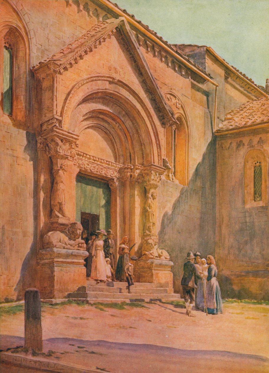 رواق Pieve في San Quirico DOrcia ، c1900 1913 بواسطة والتر فريدريك روف تندل