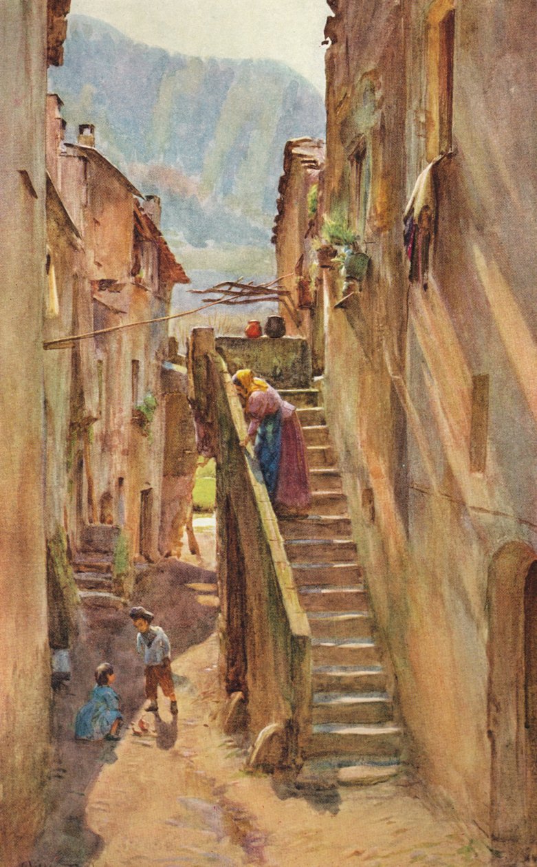 Vicolo del Ponte، Villa Nuova di Albenga، c1910، 1912 بواسطة والتر فريدريك روف تندل
