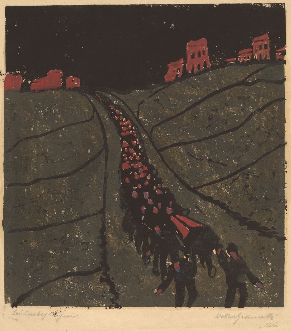 جنازة الدفن ، 1916. بواسطة والتر غرامات