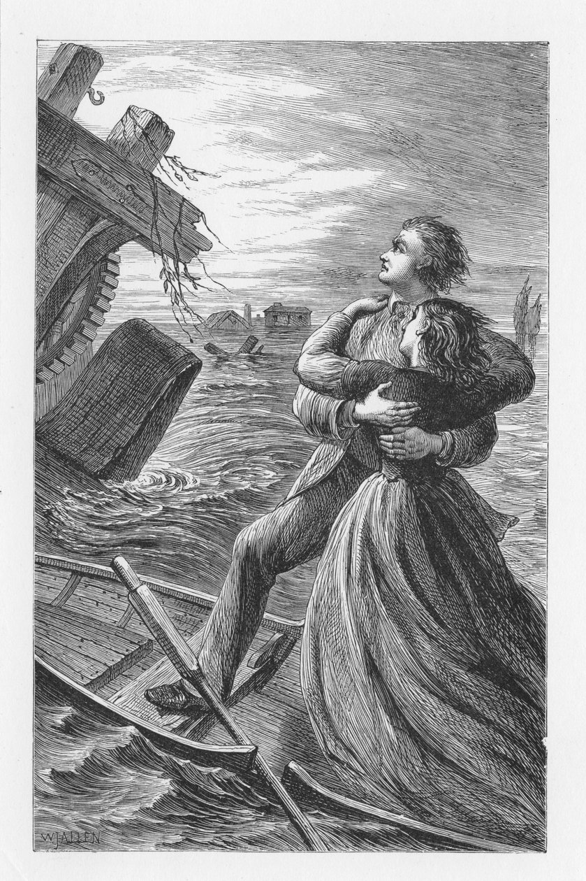 مشهد من The Mill on the Floss لجورج إليوت ، c1880 بواسطة والتر جيمس ألين