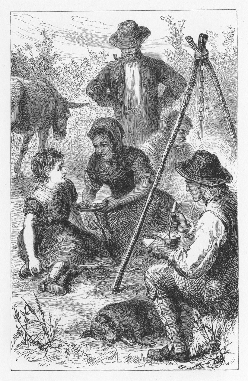 مشهد من The Mill on the Floss لجورج إليوت ، c1880 بواسطة والتر جيمس ألين