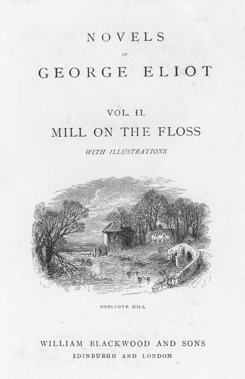 صفحة العنوان من The Mill on the Floss لجورج إليوت ، c1880 بواسطة والتر جيمس ألين