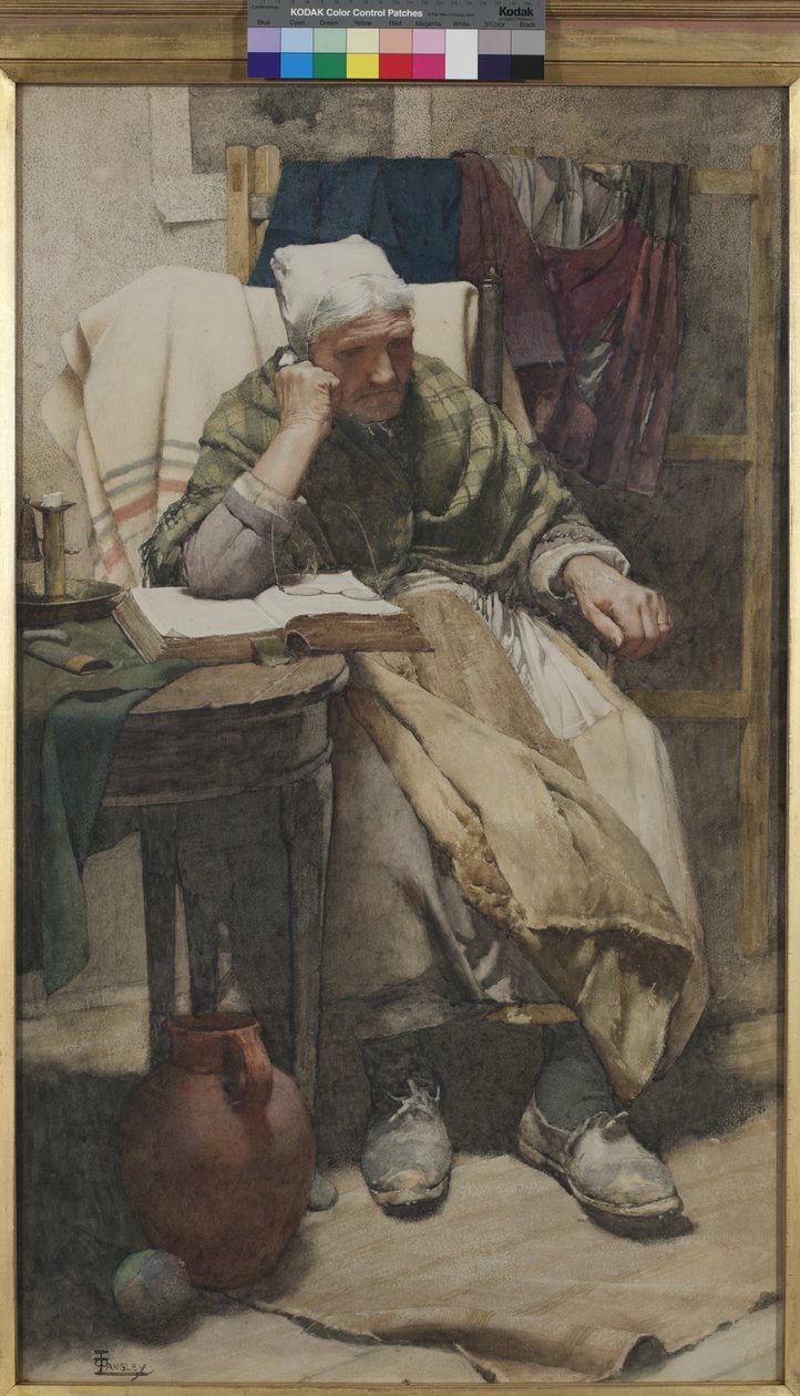 الوقت لا يتحرك ، تواجدنا هنا ، 1882 (مرحاض على ورق) بواسطة والتر لانجلي