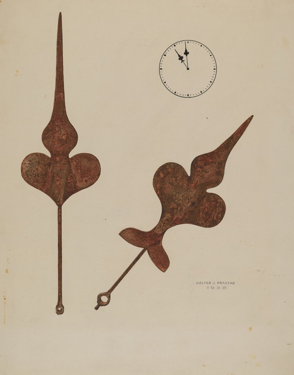 عقارب ساعة الكنيسة ، 1938. بواسطة والتر بريفك