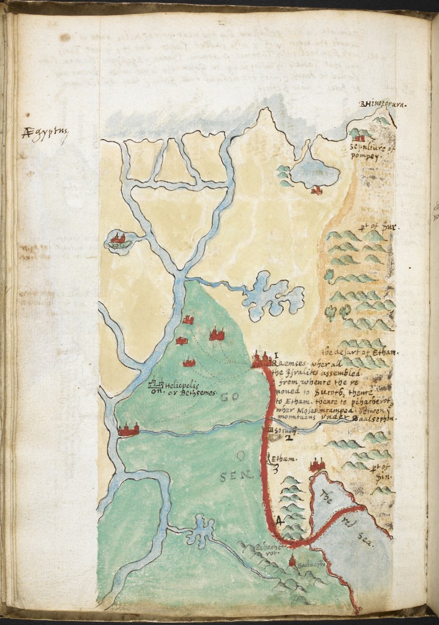 MS 57555، f.23v، Map of North Africa، from aebook يحتوي على معجم تاريخي ، قوائم المكتبات ، إلخ ؛ ج 1606-08 (ألوان مائية على ورق) بواسطة والتر رالي