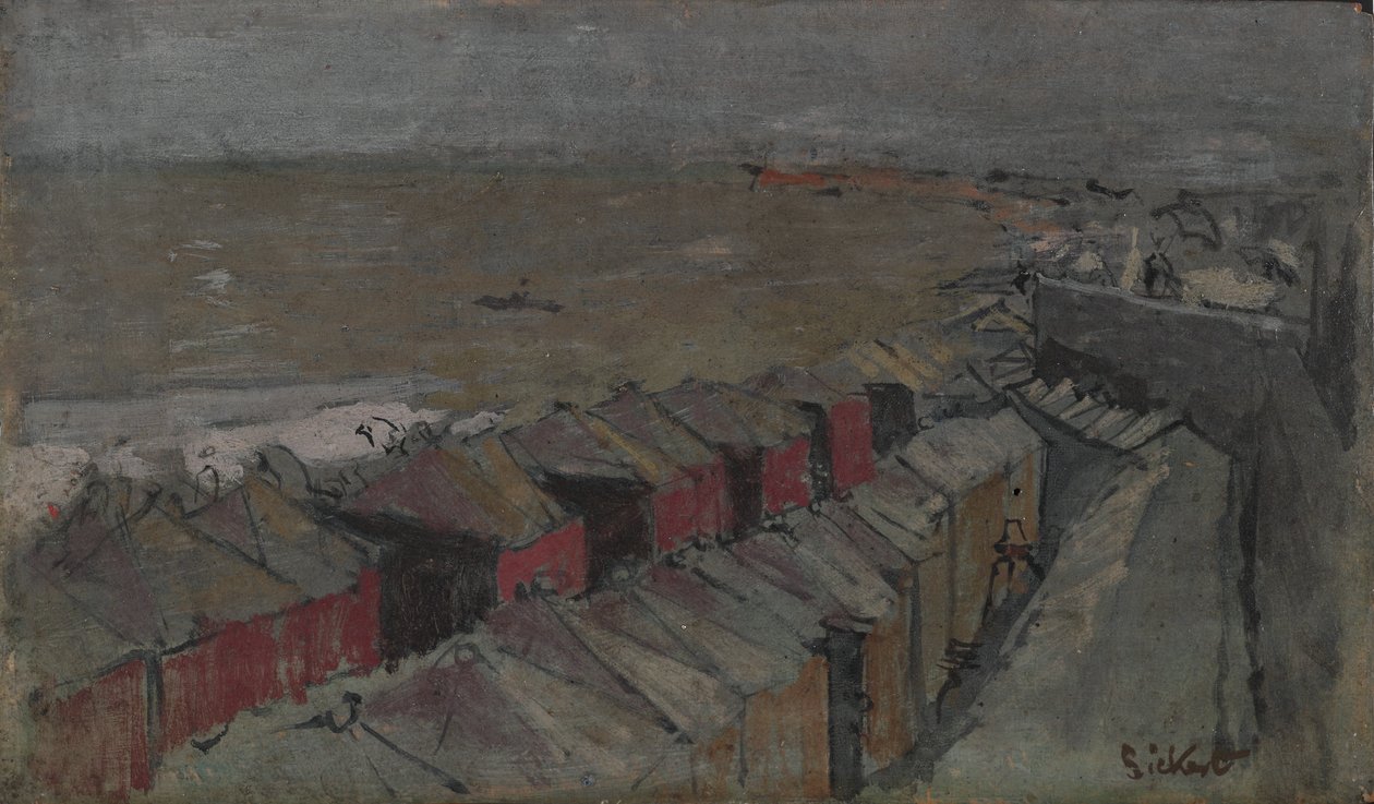 Bathing huts, Dieppe, c.1890 (oil on panel) بواسطة والتر ريتشارد سيكرت