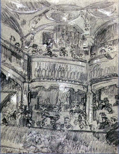 La Gaite Montparnasse ، c.1907 (طباشير على ورق) بواسطة والتر ريتشارد سيكرت