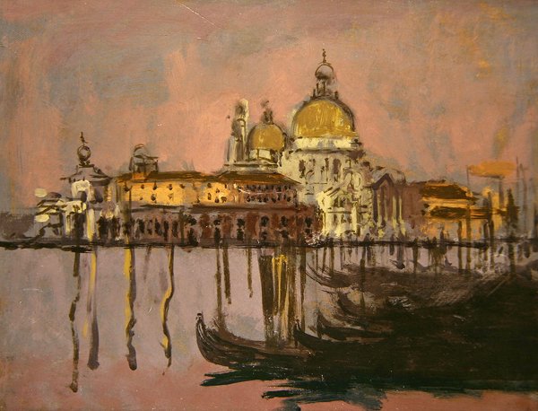 The Dogana and Santa Maria della Salute (زيت على لوح) بواسطة والتر ريتشارد سيكرت