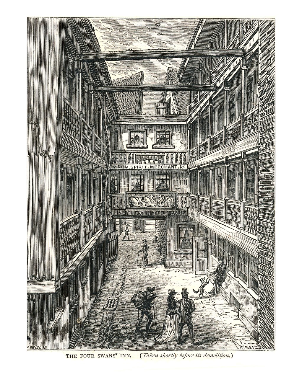 نزل البجعات الأربعة قبل وقت قصير من الهدم ، 1878 بواسطة والتر ثورنبيري
