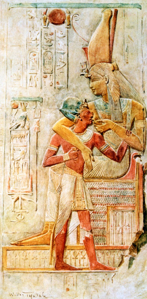 الهيروغليفية المصرية ، أبيدوس ، مصر ، 1910 بواسطة والتر تيندال