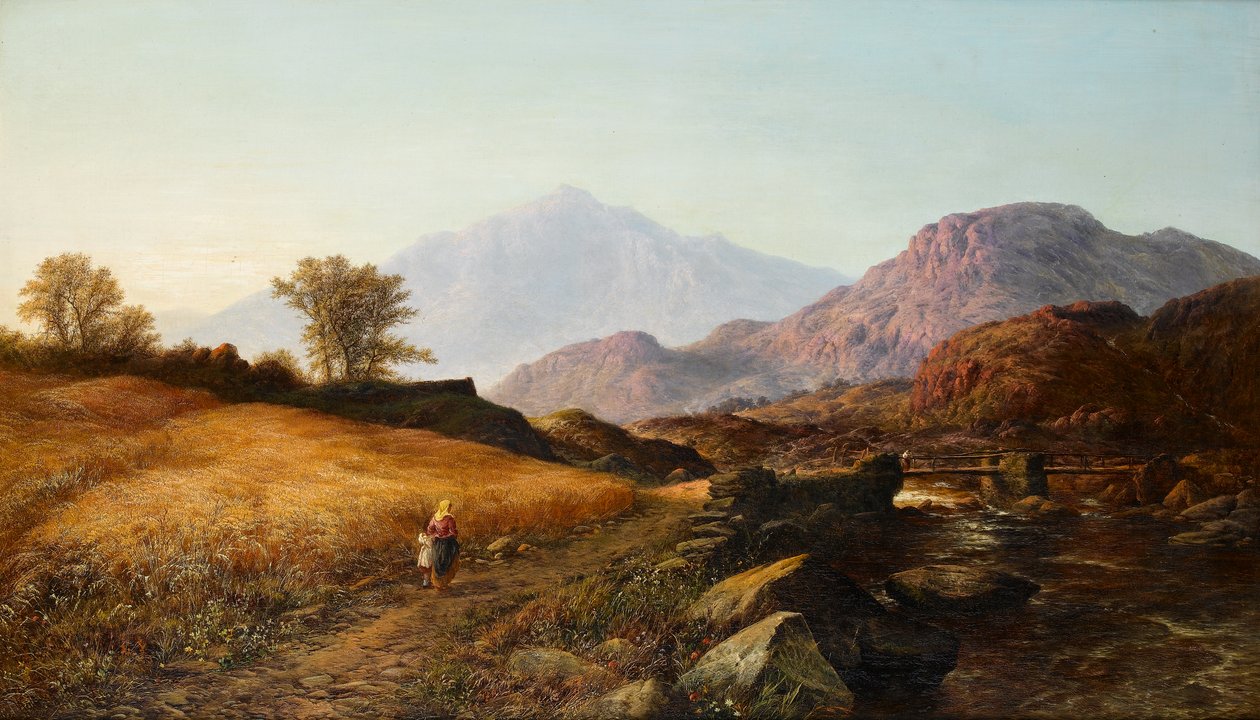 وقت الحصاد بجوار نهر Lleder ، شمال ويلز ، 1874 بواسطة والتر ويليامز