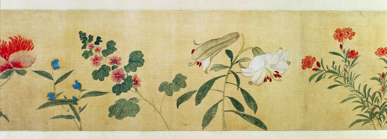 تفاصيل الزهور من التمرير اليدوي لـ "مائة زهور" ، 1562 بواسطة وانغ Guxiang