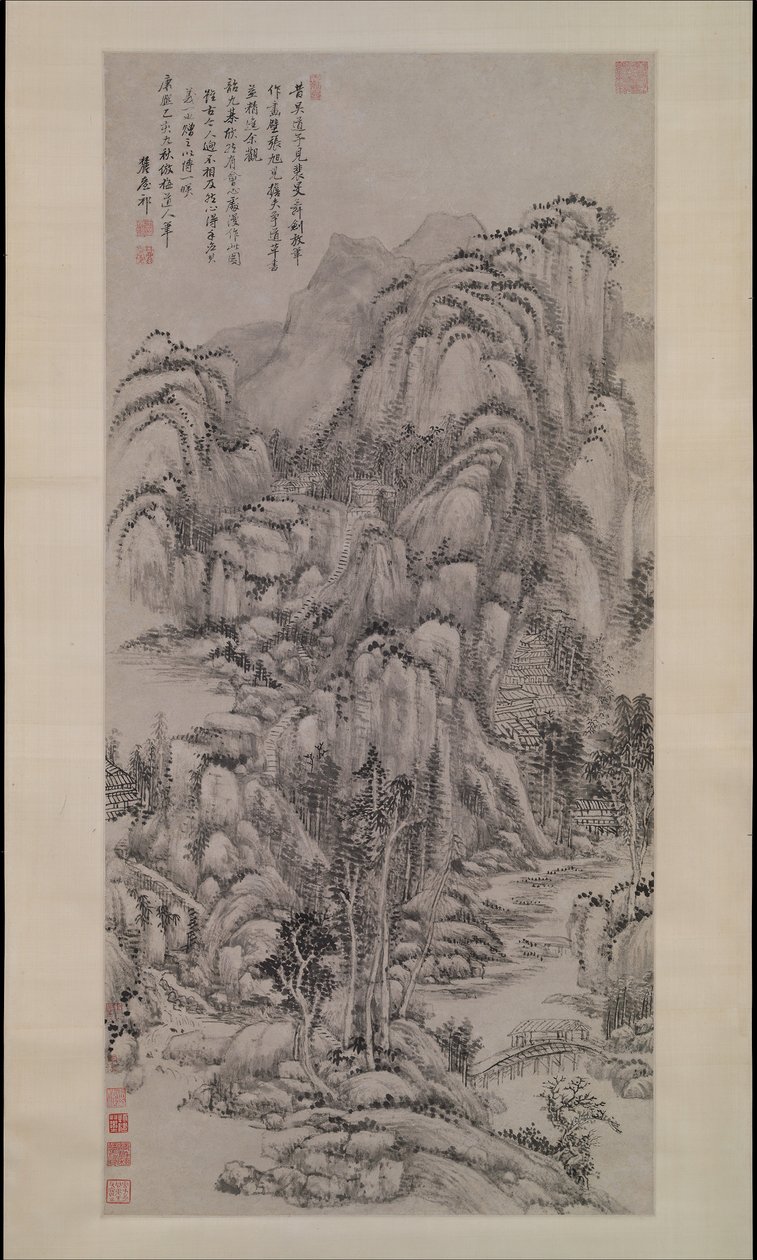 المناظر الطبيعية بعد وو تشن ، بتاريخ 1695. بواسطة وانغ Yuanqi