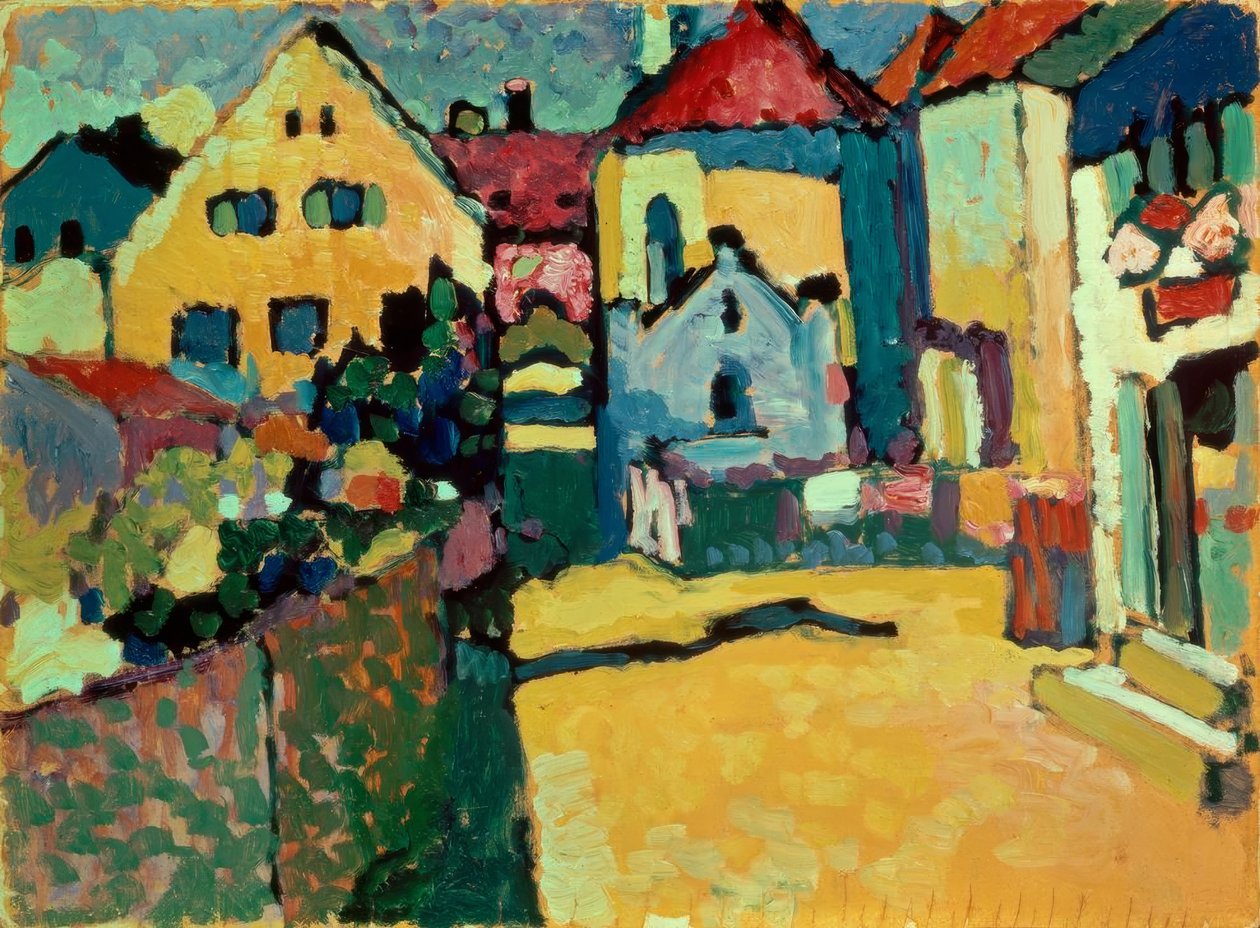 Grüngasse في Murnau (Murnau - Grün– gasse) بواسطة فاسيلي كاندينسكي
