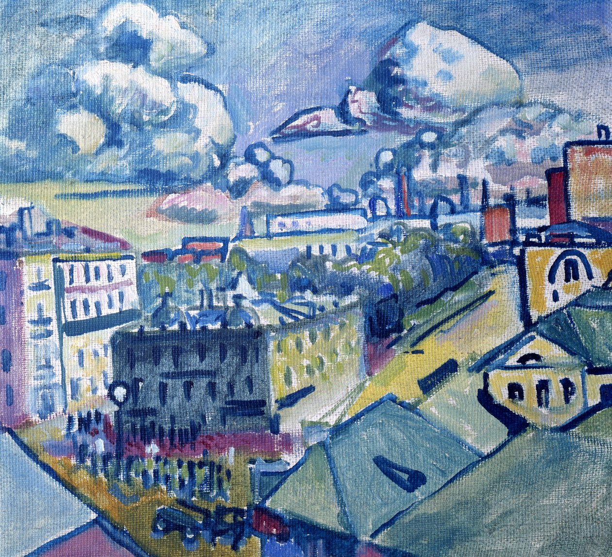 ساحة Zubovskij في موسكو من النافذة ، 1916 بواسطة فاسيلي كاندينسكي