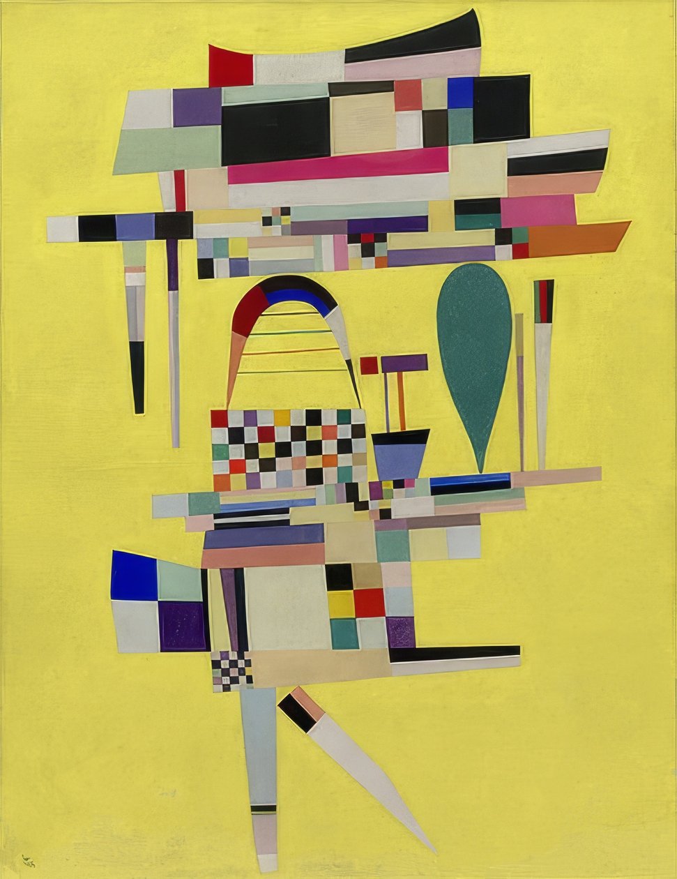 اللوحة الصفراء (La Toile jaune). 1938 بواسطة فاسيلي كاندينسكي