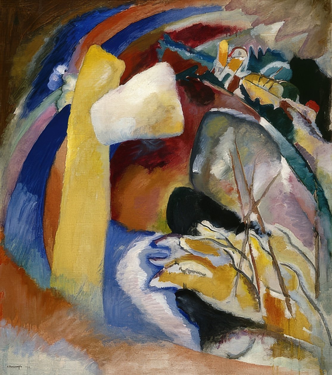 مشروع للصورة مع شكل أبيض. 1913 بواسطة فاسيلي كاندينسكي