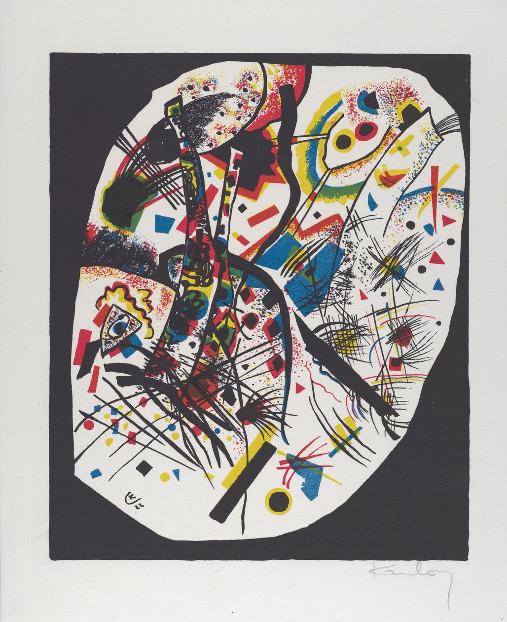 Kleine Welten III (Small Worlds III) ، 1922 (الطباعة الحجرية باللون الأحمر والأزرق والأصفر والأسود) بواسطة فاسيلي كاندينسكي