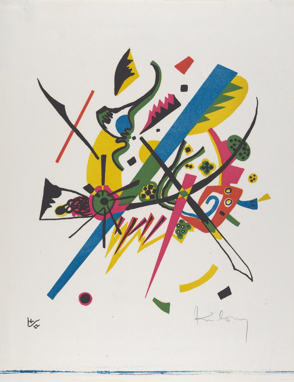 Kleine Welten I (Small Worlds I) ، 1922 (مطبوعة حجرية مطبوعة باللون الأزرق والأحمر والأصفر والأسود) بواسطة فاسيلي كاندينسكي