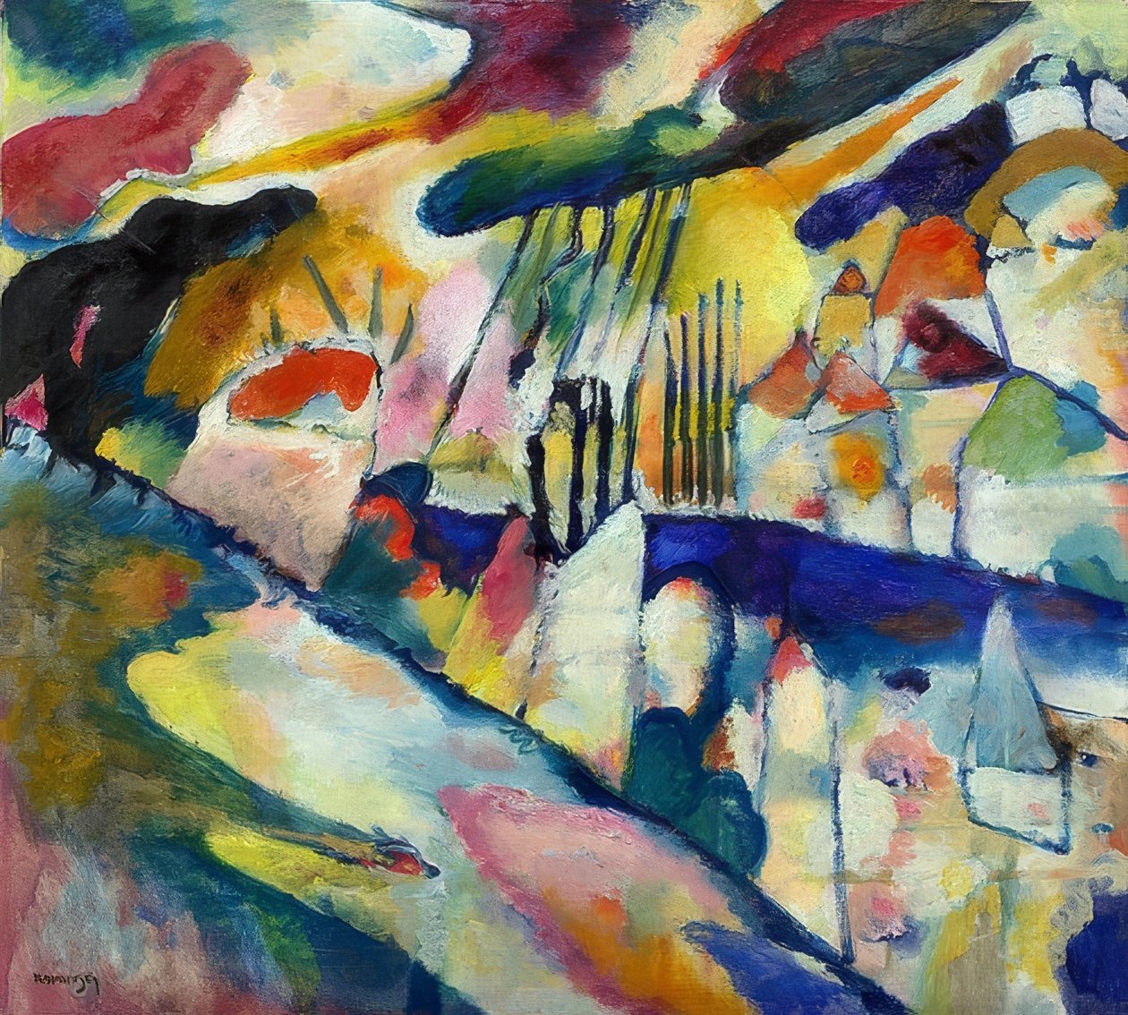 المناظر الطبيعية مع المطر. 1913 بواسطة فاسيلي كاندينسكي