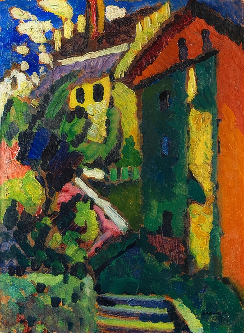 سلالم القلعة (مورناو). 1909 بواسطة فاسيلي كاندينسكي