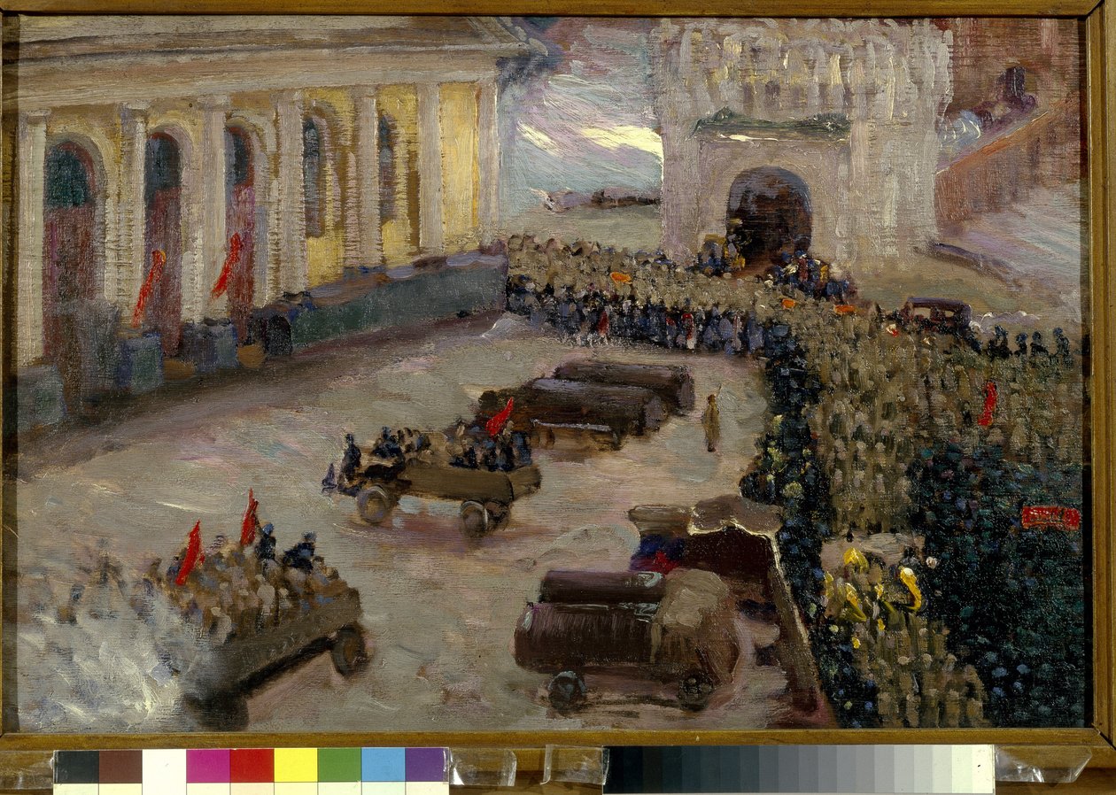 ثورة فبراير 1917 الروسية في موسكو. (ثورة فبراير في موسكو). لوحة لفاسيلي نيكيتيش ميشكوف (1868-1946) بواسطة فاسيلي مشكوف