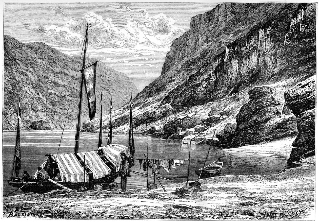 أعلى نهر يانغتسي-كيانغ ، الصين ، 1895. بواسطة ويبر