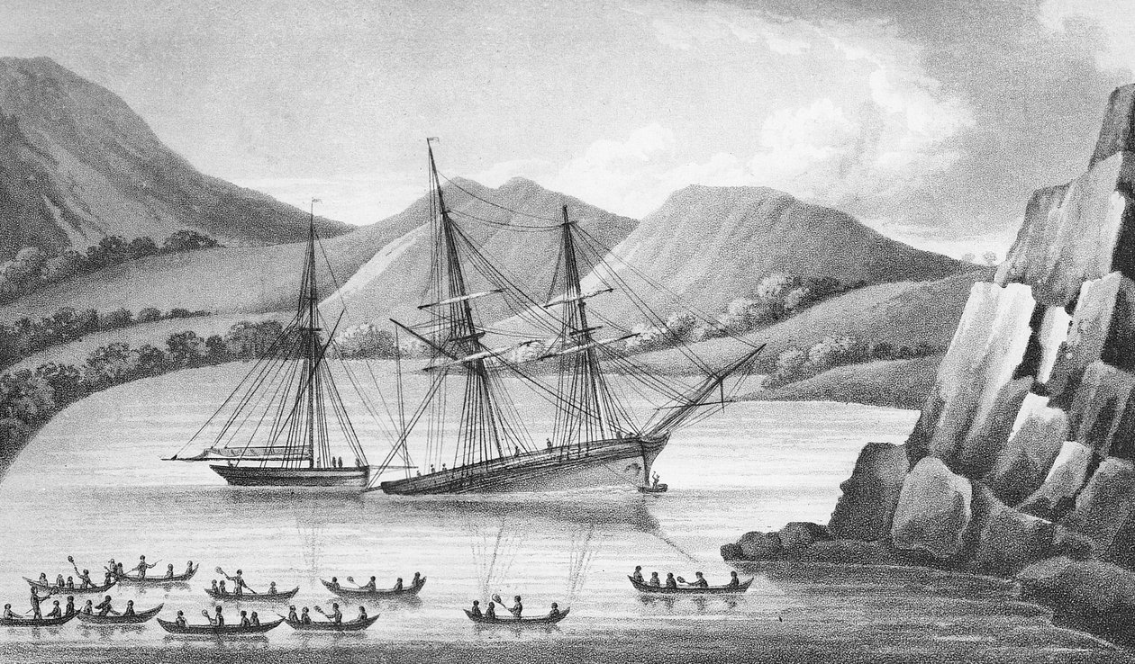 العميد جين وكتر بوفوي مرورا بسلسلة من جزر الجليد ، 1826 بواسطة ويديل