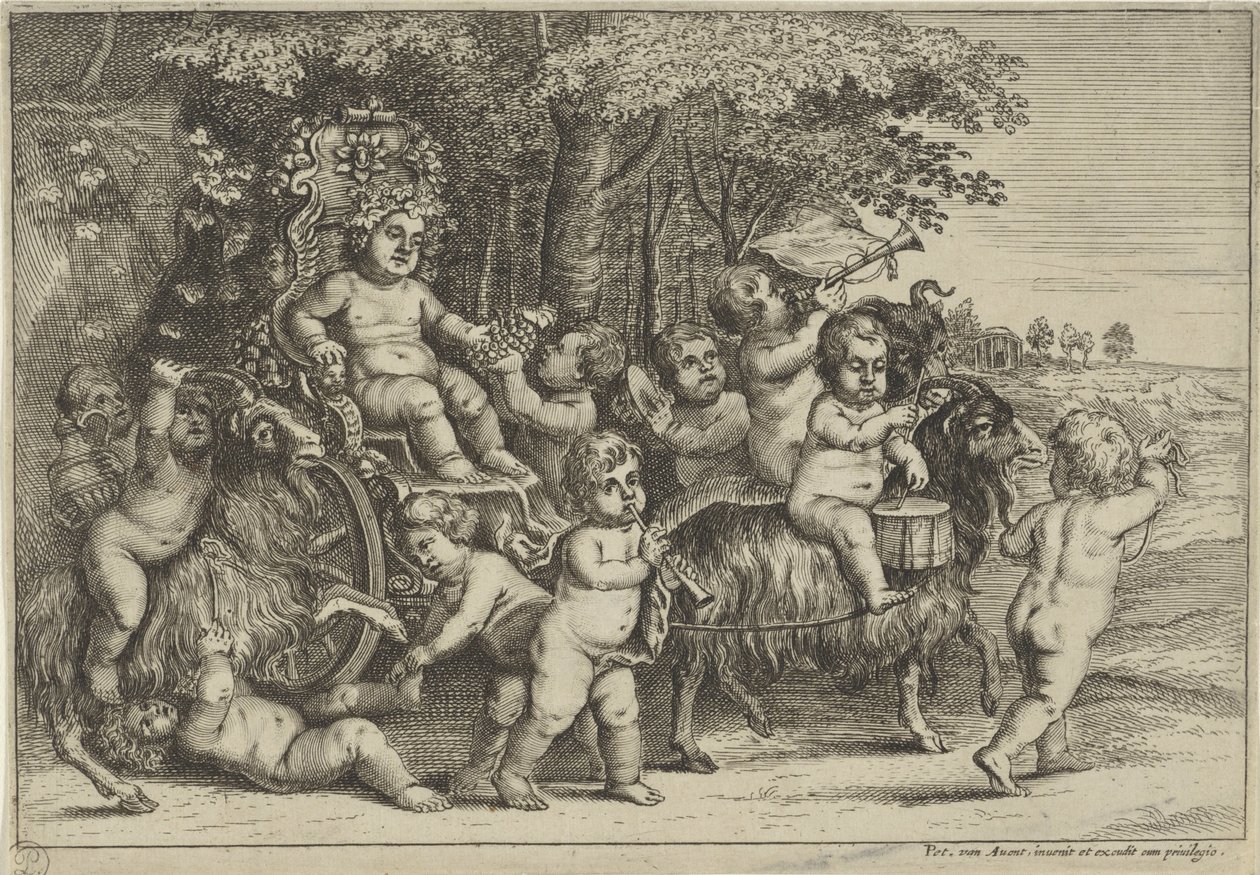موكب المتعجل والصبيان على الماعز بواسطة Wenceslaus Hollar (رفض الإسناد)