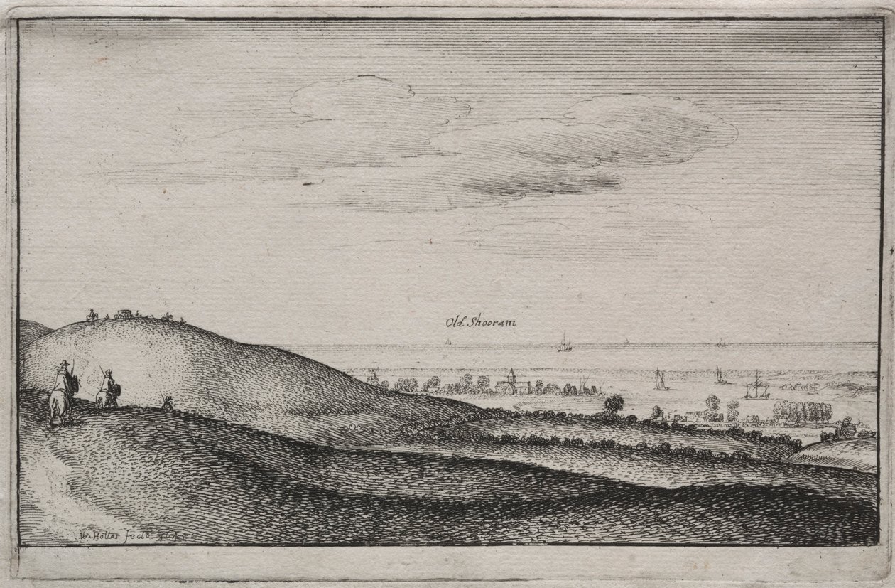 المشاهدات الإنجليزية: Old Shoreham ، 1645. بواسطة وينسلوس هولار