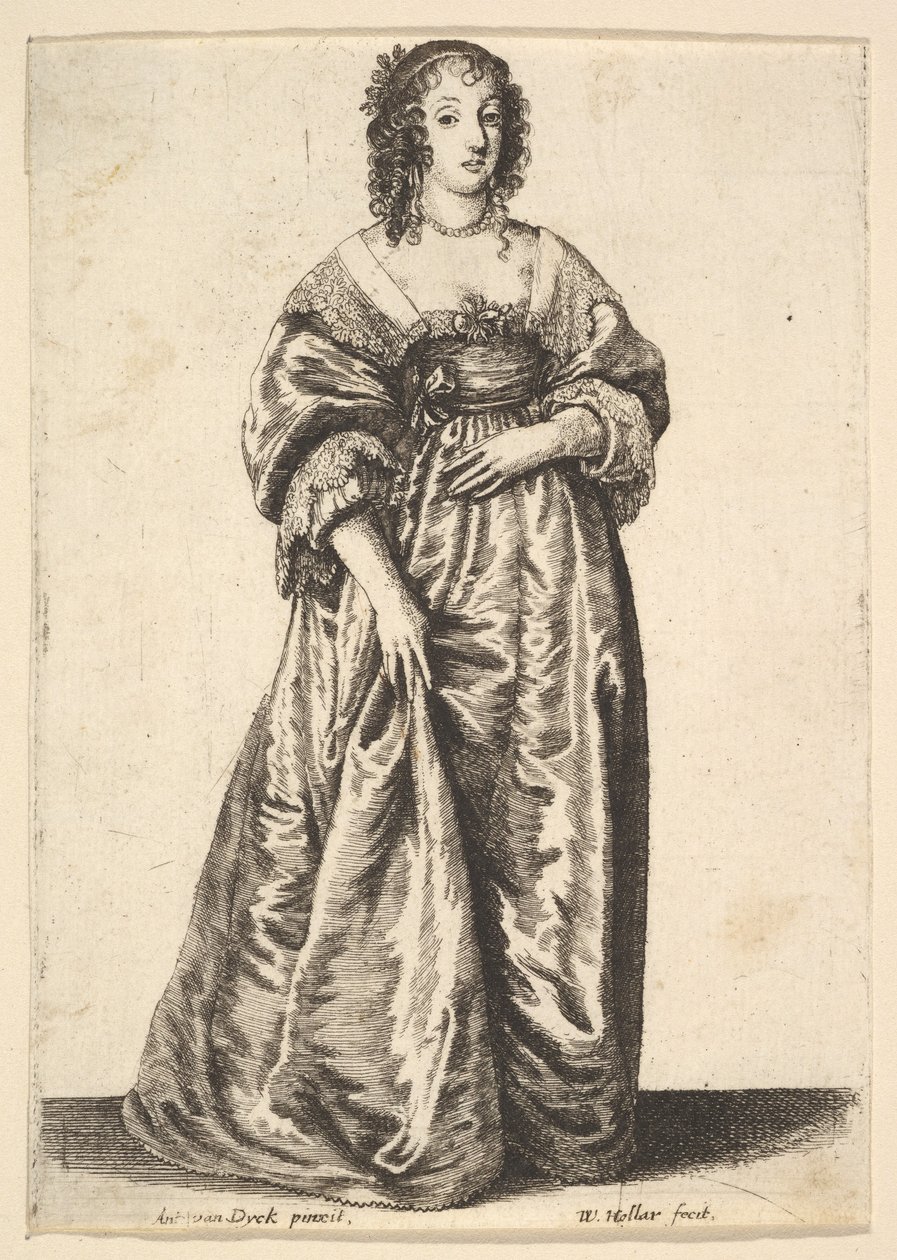 صورة لسيدة واقفة ، 1625-1677. بواسطة وينسلوس هولار