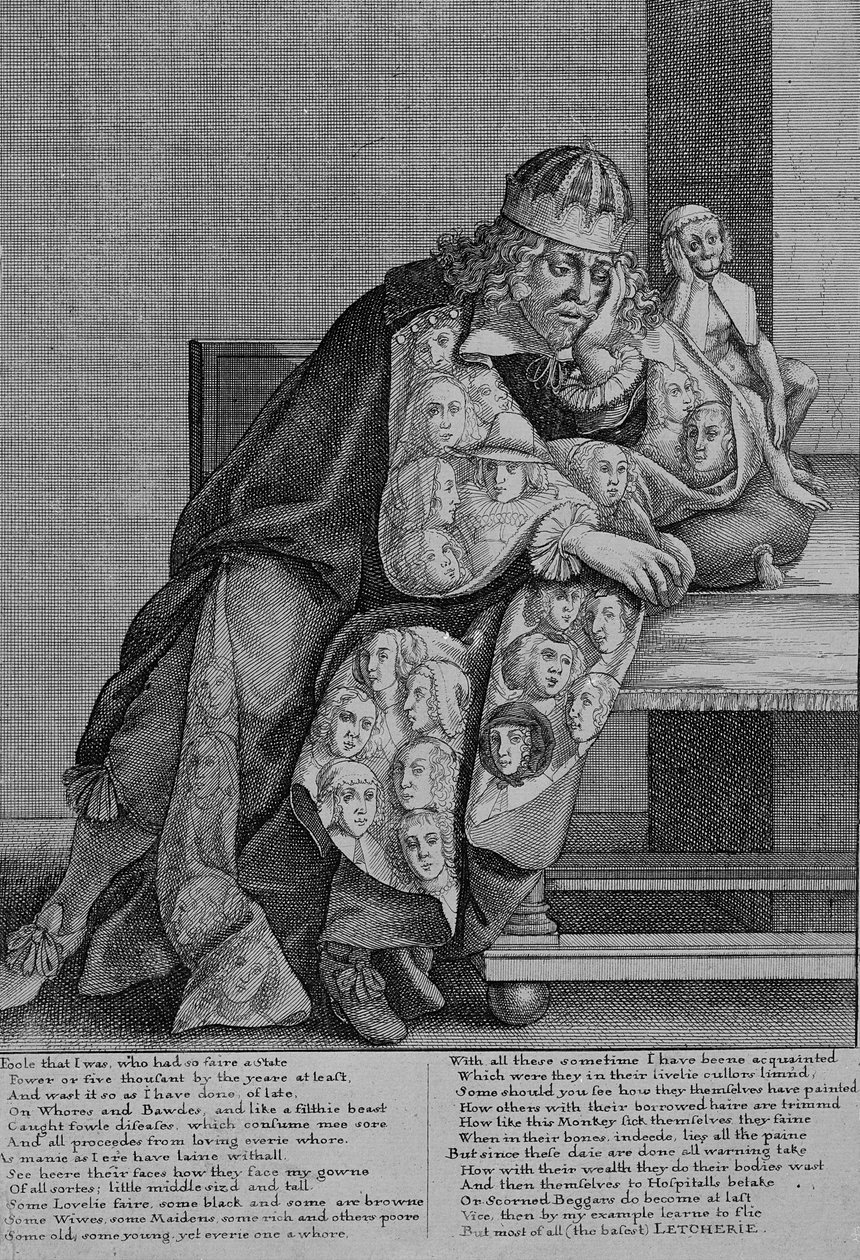 رسم توضيحي لقصيدة توماس كيليجرو "Letcherie" ، عام 1664 بواسطة وينسلوس هولار