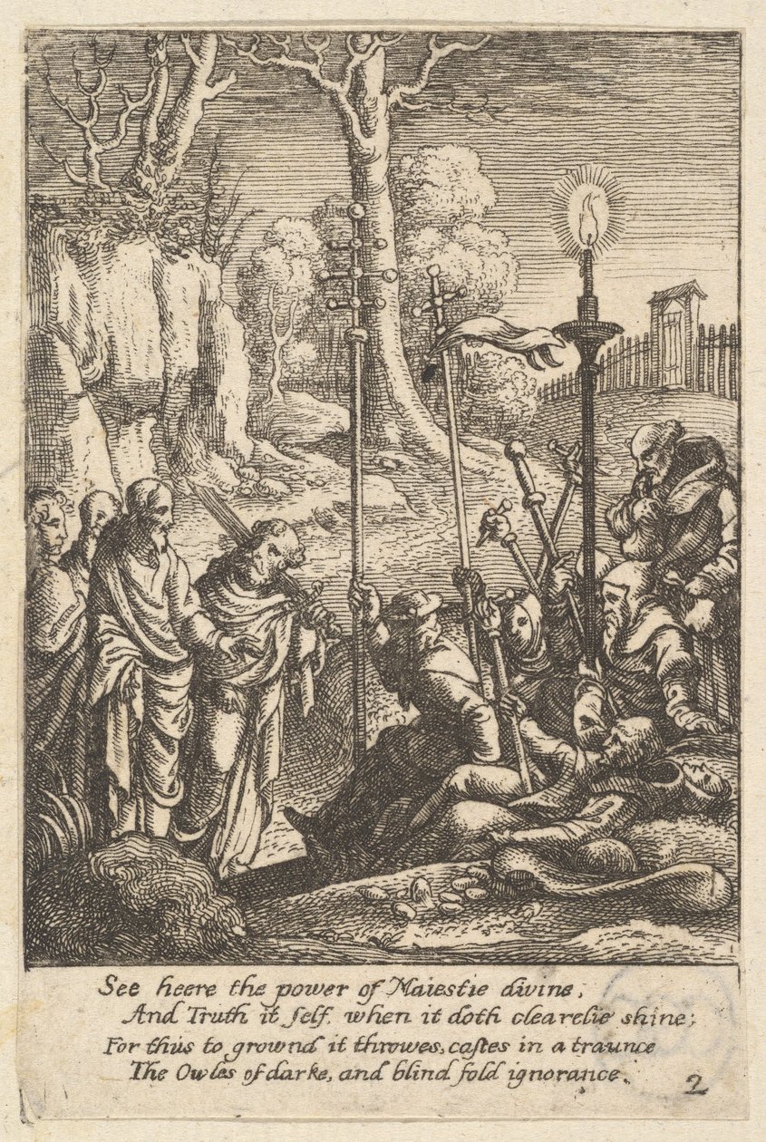 يسوع يواجه منتقديه ، 1625-1677. بواسطة وينسلوس هولار