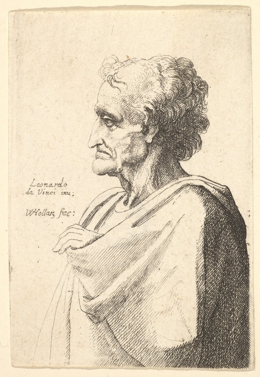 رجل ذو تعبير مهذب إلى اليسار ويده تخرج من عباءة ، 1625-1677. بواسطة وينسلوس هولار