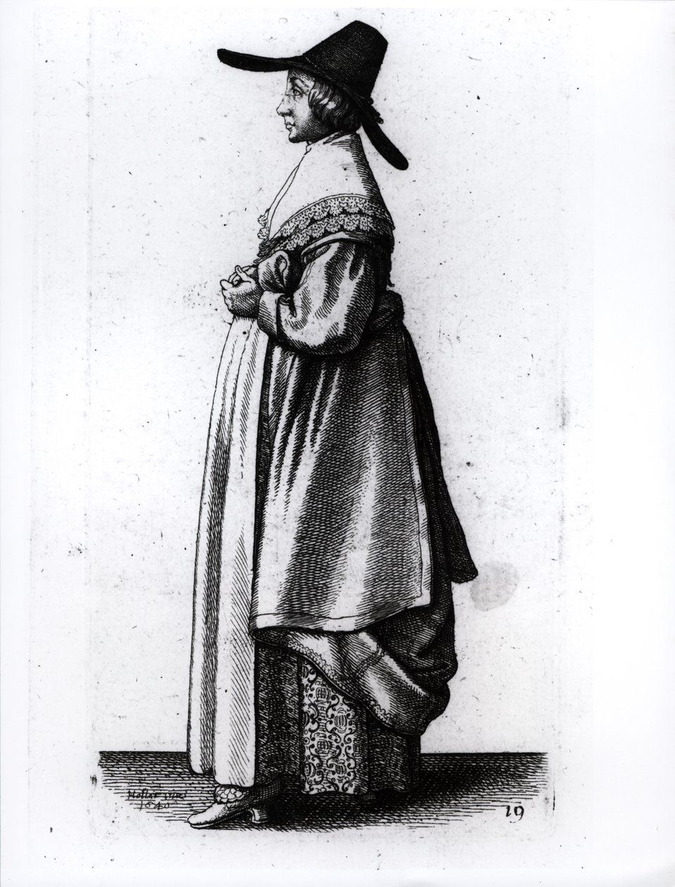 زوجة التاجر ، 1640 بواسطة وينسلوس هولار