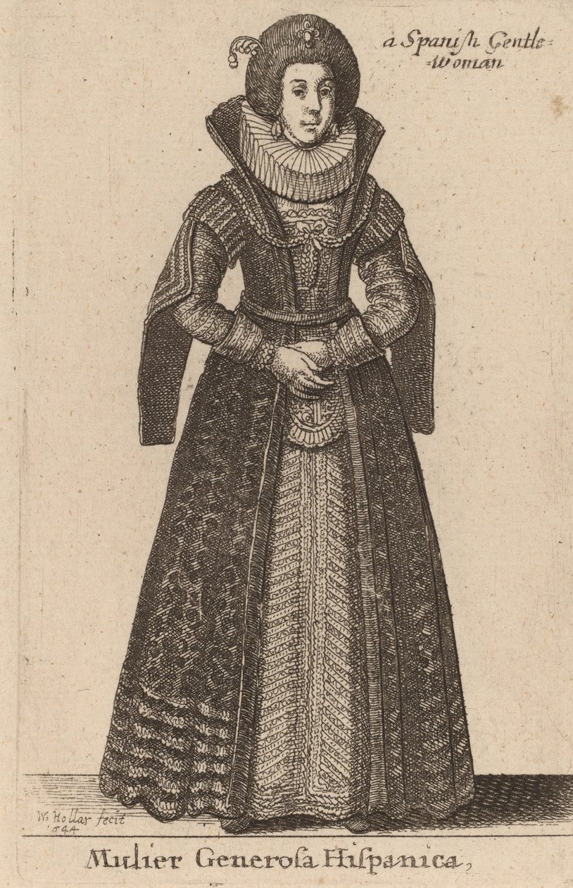 امرأة نبيلة إسبانية 1644 بواسطة وينسلوس هولار