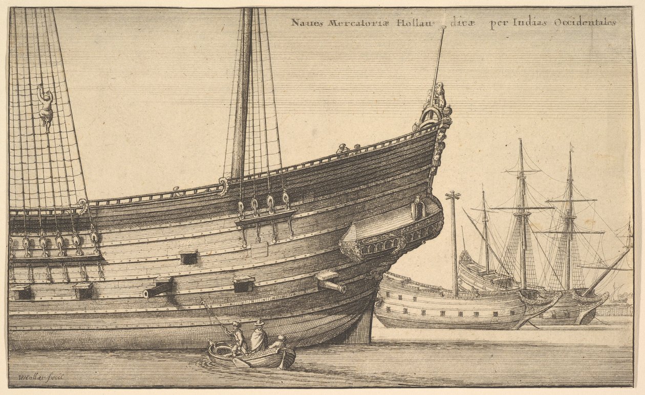 Naues Mercatoriæ Hollan [] dicæ per Indias Occidentales Dutch West Indiaman، 1625-77. بواسطة وينسلوس هولار