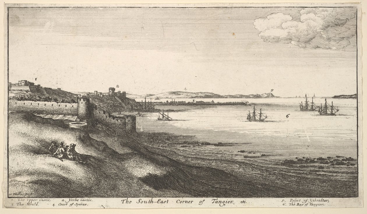 الزاوية الجنوبية الشرقية من طنجة ، 1669-1673. بواسطة وينسلوس هولار