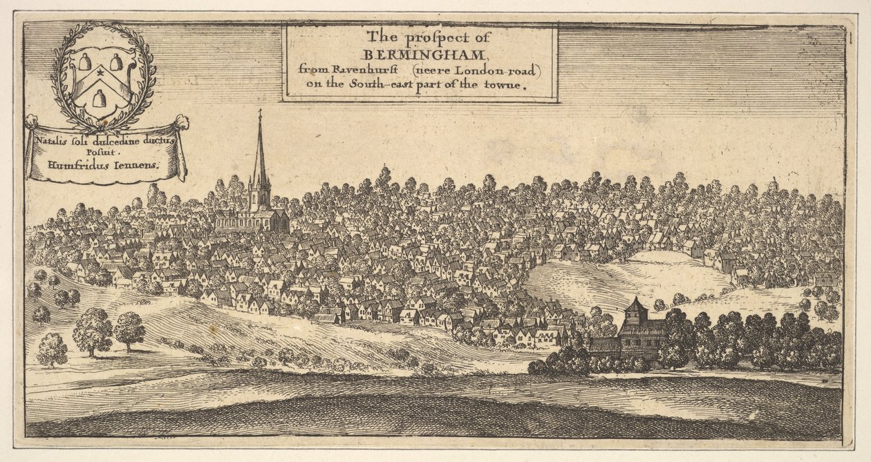 بروسبكت برمنجهام ، من رافينشورست نيير لندن-طريق لندن على الجزء الجنوبي الشرقي ... ، 1625-77. بواسطة وينسلوس هولار