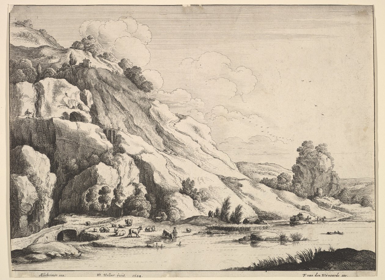 الجسر الحجري ، 1649. بواسطة وينسلوس هولار