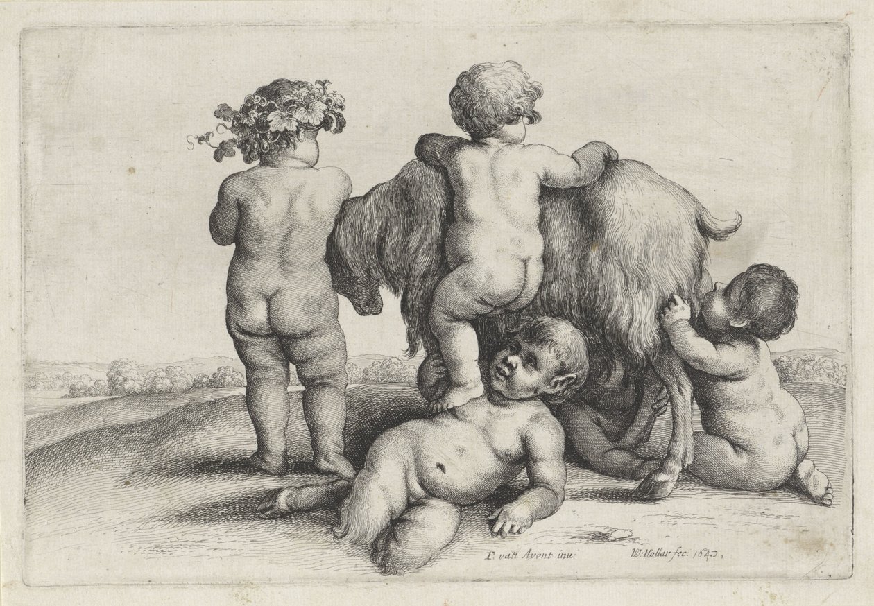 أربعة أولاد ، ساتير وماعز Putti and Satyrs (عنوان المسلسل) بواسطة وينسلوس هولار