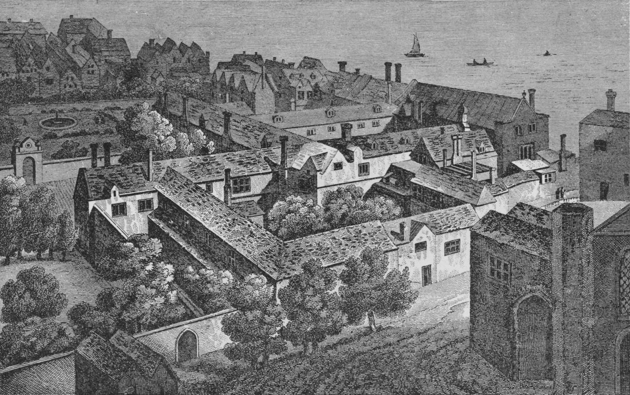 وينشستر هاوس ، ساوثوارك ، حوالي 1649 ، من برج القديس Saviors ، c1812 ، 1912 بواسطة وينسلوس هولار