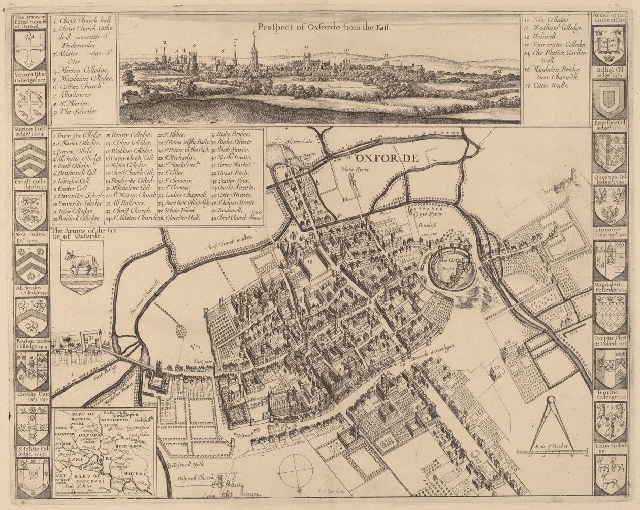 احتمال أكسفورد بواسطة Wenceslaus Hollar بعد D. Gage