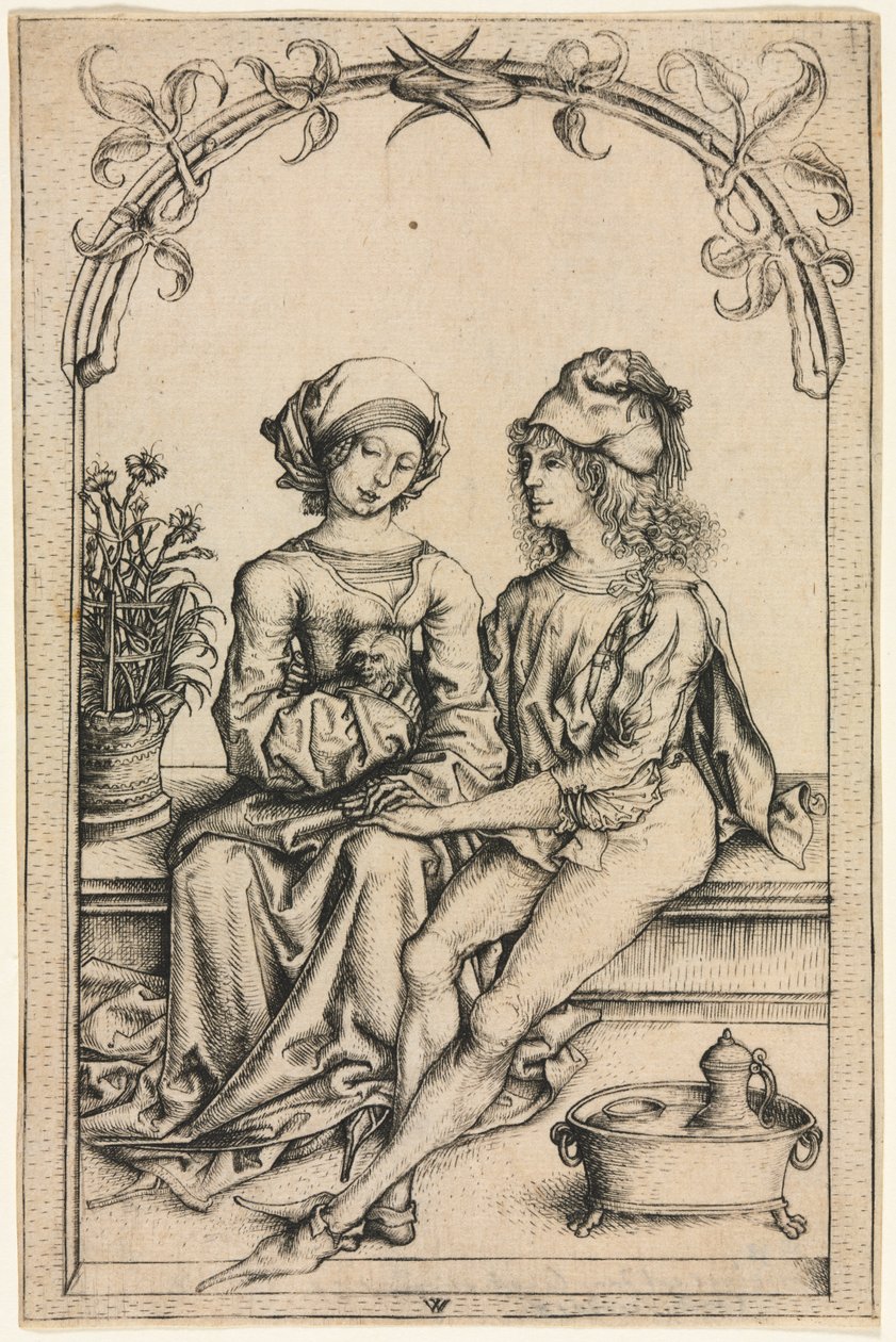 The Lovers after the Housebook Master ، ج. 1490. بواسطة Wenceslaus من Olomouc