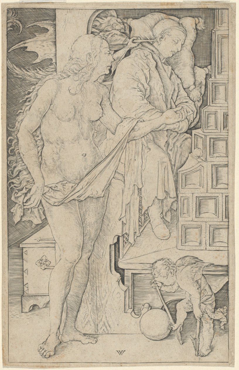 حلم الطبيب بواسطة Wenzel von Olmutz ، بعد Albrecht Dürer