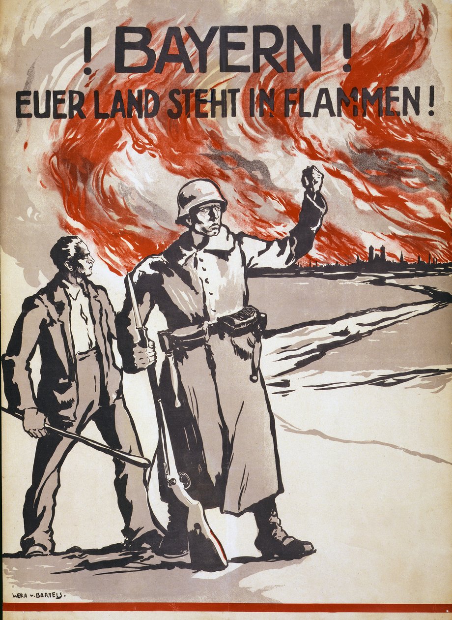 بافاريا! بلدك على النار! حانة. ألمانيا ، ج .1918 بواسطة Wera من بارتلز