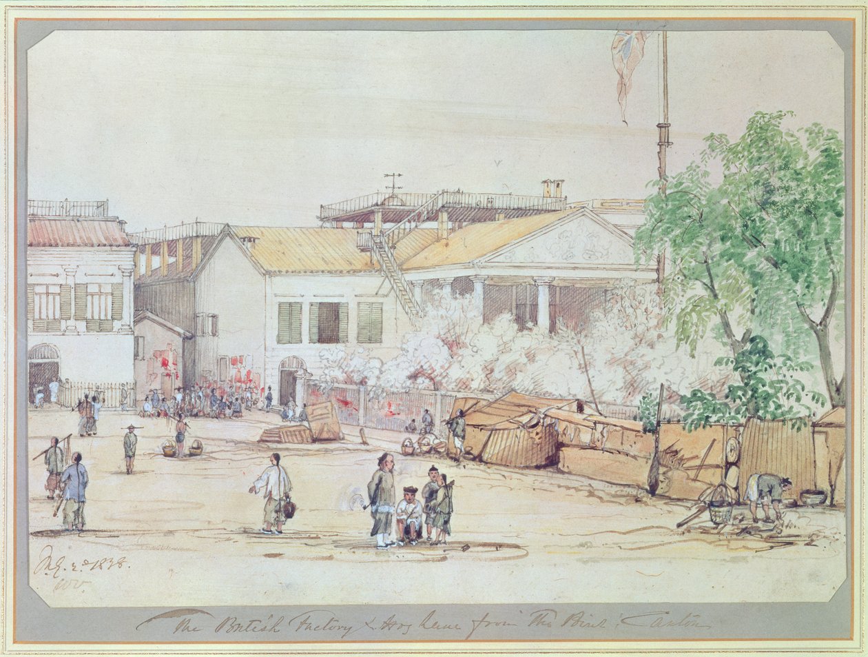 المصنع البريطاني في هوج لين ، كانتون ، 1838 (مرحاض على ورق) بواسطة فيرنر فارنهام