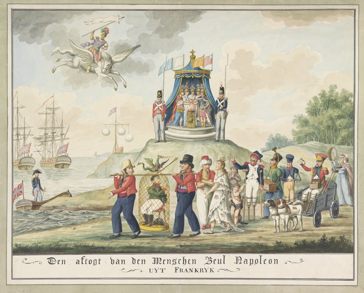 نفي نابليون إلى إلبا ، 1814 انسحاب الجلاد الرجالي نابليون من فرنسا (العنوان على الشيء) بواسطة Wijnand Esser (منسوب إلى)