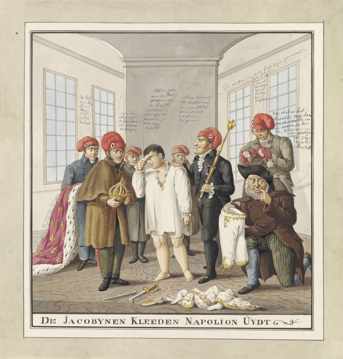 جرد نابليون ملابسه من قبل اليعاقبة ، 1815 اليعاقبة الملبس نابليون أوجدت (العنوان على الكائن) بواسطة ويجنان إيسر